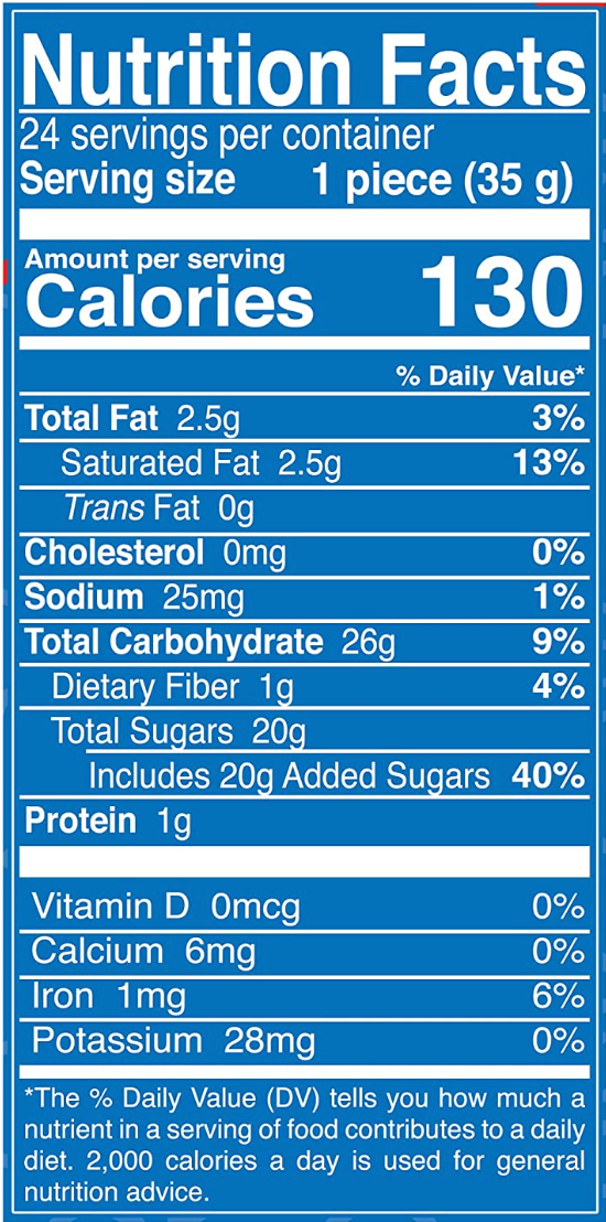 Nutrition Facts Bubu Lubu