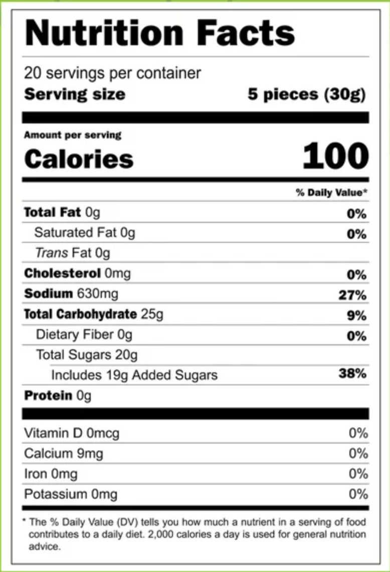 Nutrition Facts 
