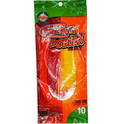 A close-up of a package of Cachepigüi Doblex Picosita, a spicy Mexican candy made with tamarind and chamoy flavors.