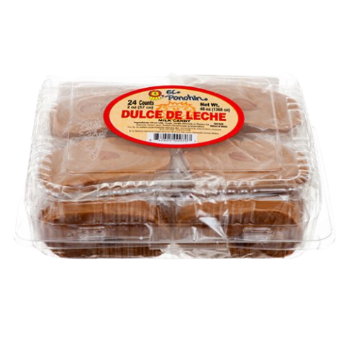 "Package of El Ponchin Dulce De Leche, a popular Mexican candy with a rectangular shape and a creamy, caramel flavor."