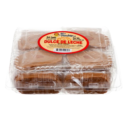 "Package of El Ponchin Dulce De Leche, a popular Mexican candy with a rectangular shape and a creamy, caramel flavor."